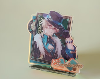 Honkai Star Rail Aventurine Acrylic Standee - Elegant Hat Character with Gold Trim & Display Base for Desk Collection Gift