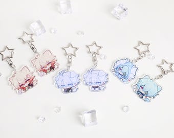 Mydei Phainon Anaxagoras Acryl-Schlüsselanhänger – Acryl-Anhänger mit Stern-Schlüsselringen, Anime-Spiel-Sammelgeschenk, Gaming-Sammlerstück für Fans