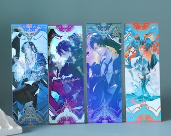 Lord of Mysteries Klein Moretti Leonard Mitchell Bethel Abraham Holographic Bookmark Set - Anime Character Reading Gift for Fans Collection