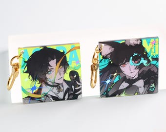 Zenless Zone Zero Asaba Harumasa & Hoshimi Miyabi Acryl-Schlüsselanhänger, Anime-Charakter-Sammlerstück, Gaming-Accessoire, Geschenkidee, Halloween-Geschenk