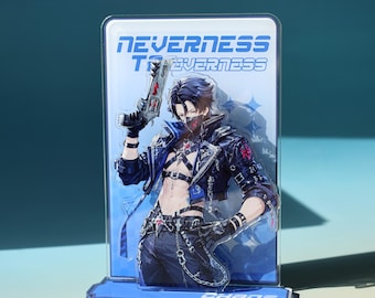 Neverness to Everness Chaos Acrylic Stand - Anime Character Desk Decor with Gun & Chain Details, NTEL Fan Merch for Collectors Room Display