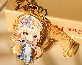 Genshin Impact Nicole Acrylic Keychain - Cute Anime Chibi Character Key Ring for Bag, Backpack, Game Fans Gift