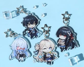 Wuthering Waves Acrylic Keychain - Rover, Lynae, Mornye, Chisa Chibi Character Keyrings for Bag Phone Charm Gift