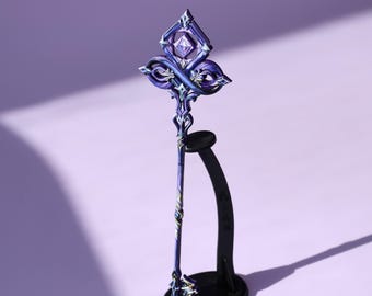 Honkai Star Rail Herta's Staff Weapon Model - Collectible Weapon Display with Stand for Game Fans & Decor, Halloween gift