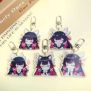 Genshin Impact Columbina Acrylic Keychain - Chibi Expression Collection with Metal Ring for Bag Charm Cosplay Gift