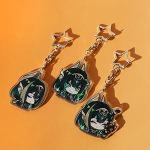 Genshin Impact Nefer Chibi Style Acrylic Keychain - High-Quality Collectible Gift for Anime Fans, Perfect for Keys or Bag Decoration