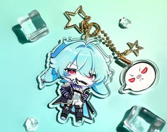 Genshin Impact Lohen Acrylic Keychain - Cute Anime Chibi Character Keyring for Genshin Fans
