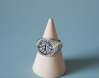 Lord of Mysteries Klein Moretti "0" Sealed Artifact Ring - Fool's Holy Ring Silver Jewelry Cosplay Collectible Gift for Fans, Halloween Gift