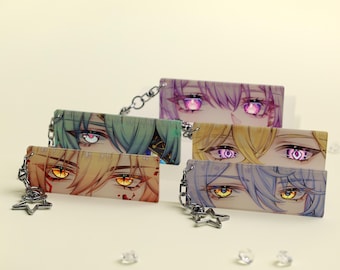 Phainon Mydei Anaxagoras Sunday Castorice Eye Keychain  -  Character Eye Strip Acrylic Charm, Anime Game Collectible with Metal Keyring Gift