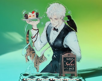 Love and Deep Space Sylus Acrylic Stand - Waiter Outfit Cat Crow Cake Desk Decor for LADS Fans Collectible Gift