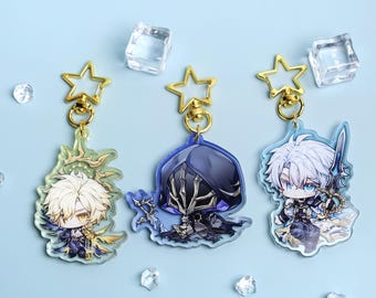 Honkai Star Rail Phainon Acrylic Keychain - Character Collection with Star Keyring for Bag Keys Gift, Gaming Collectible Gift