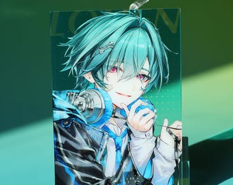 Genshin Impact Lohen Acrylic Clear Card - Anime Character Desk Decor Collection Gift with Headphone Design