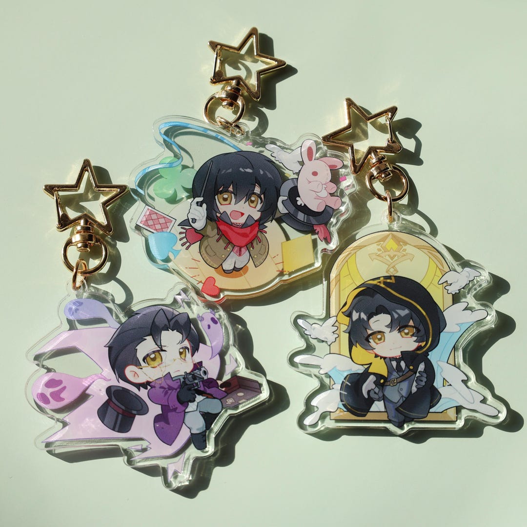 Merlin Frame Keychain Lord of Mysteries Klein Moretti Acrylic Keychain - GERMAN Merlin Hermes ...