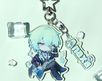 Honkai Star Rail Anaxagoras Acrylic Keychain - Cute Chibi Character Key Ring for Anime Fans, Traveler Gift & Desk Decor