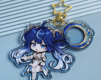 Wuthering Waves IUNO Acrylic Keychain - Chibi Character with Star Charm Decor for Bag Keys Gift, Gaming Fan Gifts, Halloween gift