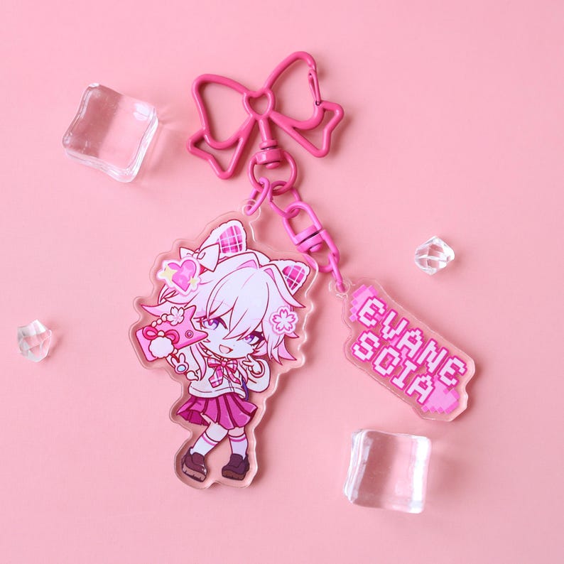 Honkai Star Rail Evanescia Acrylic Keychain - Chibi Cyberpunk Character ...
