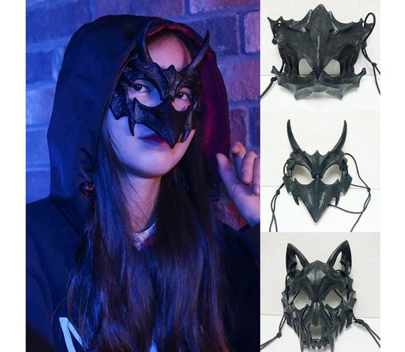 Punk Rock Half Face Mask Halloween Cosplay Mask Face Mouth Masks Props