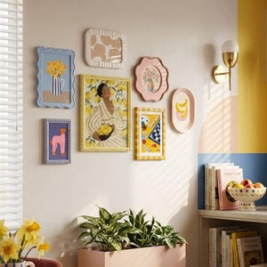 Kleurrijke fotolijsten set, leuke esthetische fotolijsten voor muurgalerij, boho muurdecoratie uniek gevormde frames voor interieur, cadeau voor haar