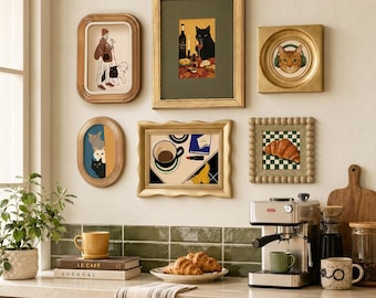 Eclectic Gallery Wall Photo Frames, Vintage Inspired Gold Picture Frames, Collected Wall Decor, Decorative Frames for Living Room