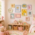 Pastel Wavy Gallery Wall Frame Set, Colorful Scalloped Photo Frame, Cute Floral Wall Art Collage Kit, Kids Bedroom Dorm Room Aesthetic Decor product logo