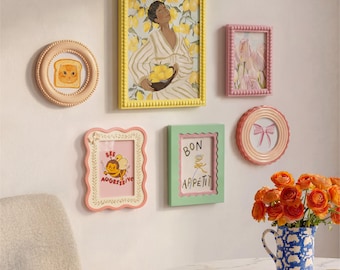 Cottagecore Art Decor Picture Frames, Vintage Gallery Wall Frames, Colorful Wall Decor Frame, Fun Bathroom Wall Decor, Mother’s Day Gift