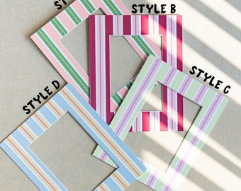 Custom Striped Photo Mat: Vertical Colorful Lines, Gallery Wall Decor