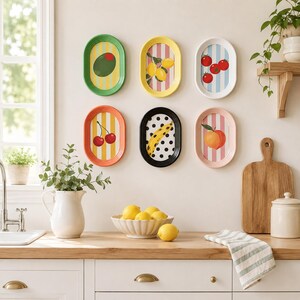 Kleurrijke en originele fotolijstjesset, 4x6 fotolijstjes met fruitmotief, leuke wanddecoratie voor een fotogalerij, geschikt voor op tafel of aan de muur, een leuk cadeau voor haar.