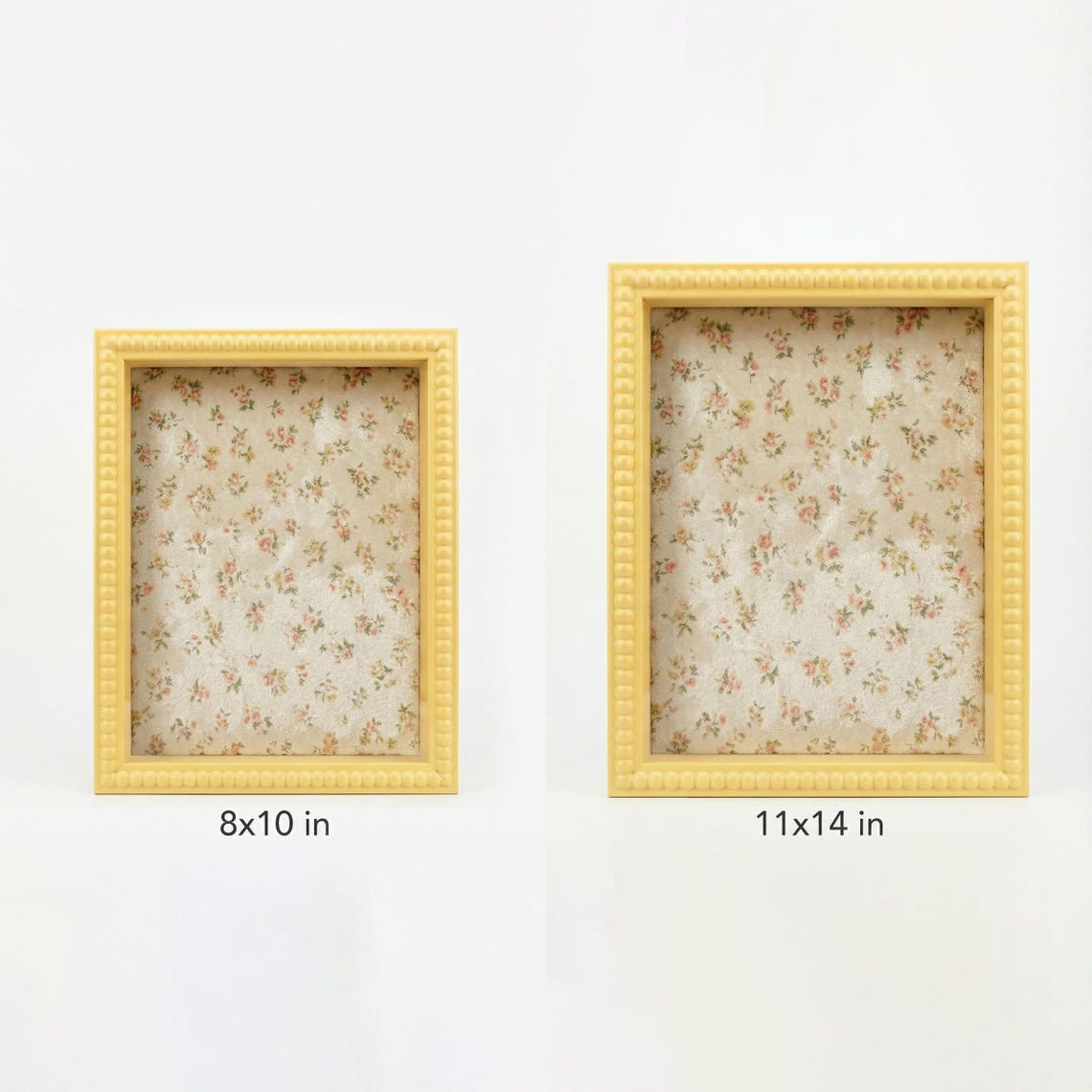 Pinboard Box Frame Yellow Beaded Shadow Box Frame With Pin Board, 11x14in Fabric Pinboard ...