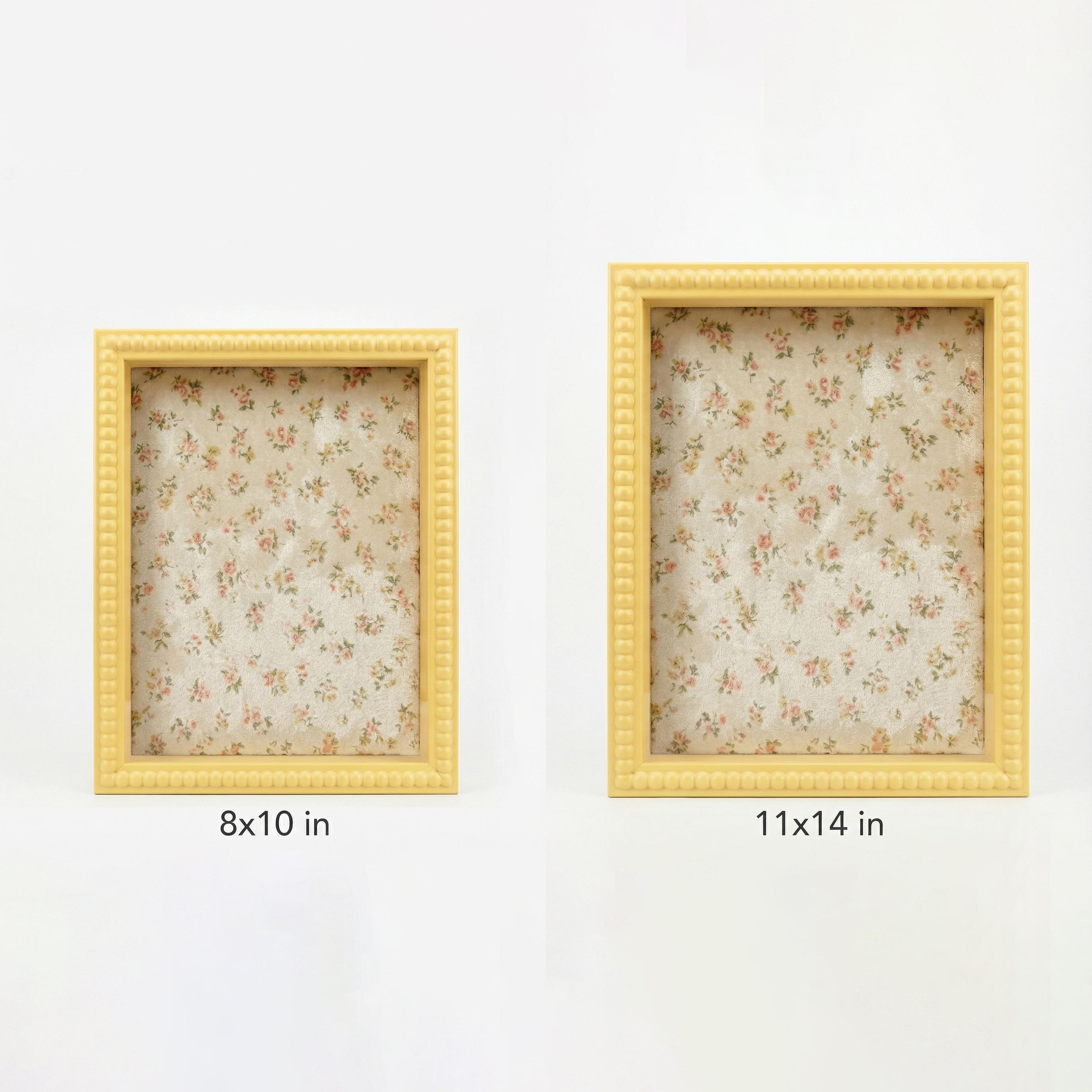 Pinboard Box Yellow Beaded Shadow Box Frame With Pin Board, 11x14in Fabric Pinboard ...