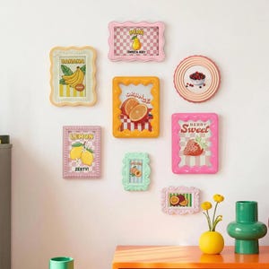 Kleurrijke geschulpte fotolijstset aan de muur, grillige dopamine-fotolijsten, pastelkleurige muurkunstkit, Moederdagcadeau (per stuk) afbeelding 16