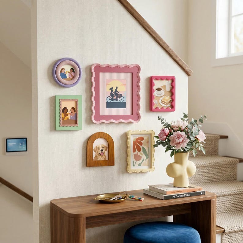 19 Piece Gallery Wall Picture Frame Set, Mix Size & Shape Colorful ...