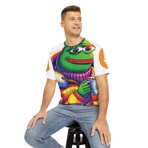 Vibrant Pepe Graphic Tee for Casual Vibes, Unisex Polyester T-Shirt, Gift for Meme Lovers, Lofty Streetwear Style, Perfect for Everyday Wear
