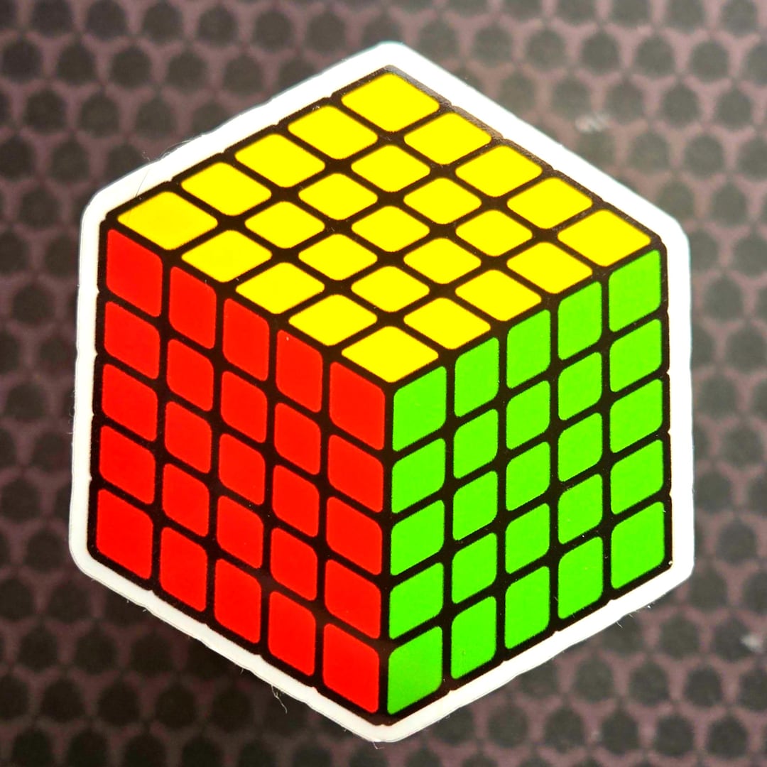 5x5 Rubik’s Cube Sticker | Custom Retro Puzzle Decal | Glossy Vinyl ...