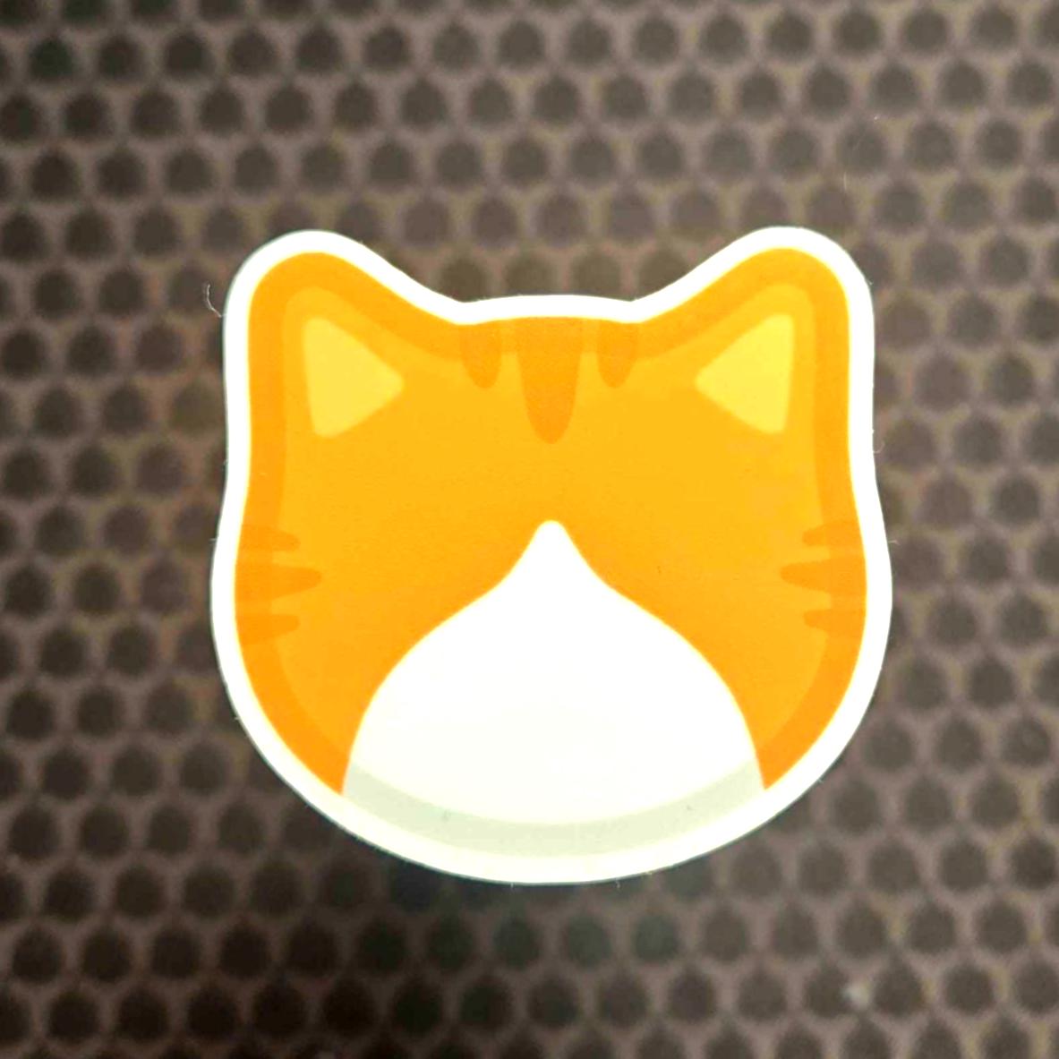 Orange Tabby Cat Sticker | Custom Cat Logo Decal | Glossy Vinyl, Water-Resistant