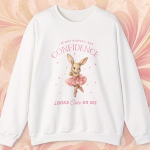 Ballerina Bunny Crewneck Sweatshirt Pullover, Dancer Shirt, Dance Competition, Balletcore, Coquette, Ballet Teacher Gift