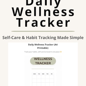 Tracker del benessere giornaliero – Sage (stampabile, A4) / Tracker delle abitudini, diario di cura di sé, pianificatore di produttività, registro della salute mentale, PDF digitale, Sage