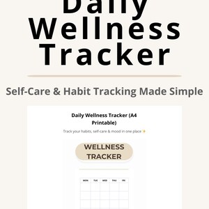 Daily Wellness Tracker –Sand Printable | Self-Care & Habit Tracker