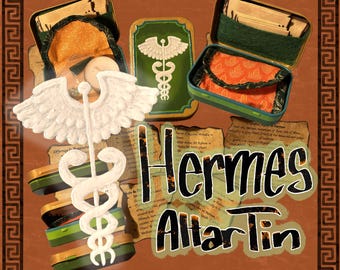 Hermes Altar Tin Altar Box Greek God Diety Shrine Hellenic Pagan Witchy