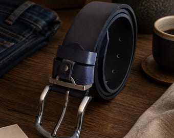 Deary Leather Herenriem van echt leer, klassiek zwart, handgemaakt accessoire voor elke dag