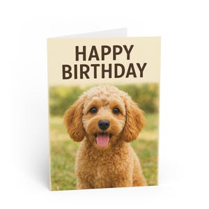 Greeting Cards, Cockapoo Birthday Card, Dog Lover Card, Cute Pet Card, Handmade Card, Animal Birthday Card