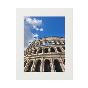 Art Print, Colosseum Rome Passepartout Paper Frame, Home Decor Wall Art, Travel Poster, Italian Landmark Illustration, Vintage Architecture