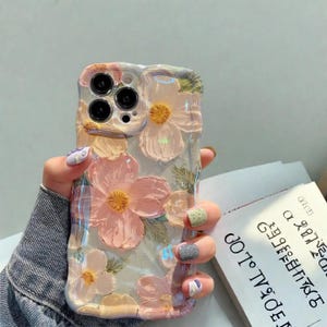 Retro Oil Painting Flower Phone Case for iPhone 11 12 13 14 15 16 Pro Max | Artistic Silicone Shockproof Cover