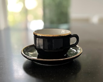 ヴィンテージ アピルコ ティーカップセット：グリーン＆ゴールド