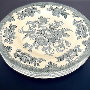 Set of 4 Enoch Wedgwood Asiatic Pheasants Petrol/Teal XL Dinner/Serving Plates - 28,5cm