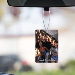 Custom Photo Rearview Mirror Ornament | Personalized Car Hanging Ornament | Picture Keepsake Gift for Couples, Family, Friend, Husband, Wife