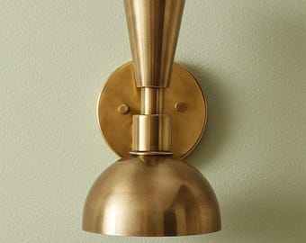 Italian Brass Wall Sconce | Mid-Century Modern Lighting