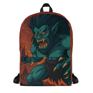 Unique character backpack for school and laptops. Be nerdy and cool with this backpack. Great for travel and leisure.