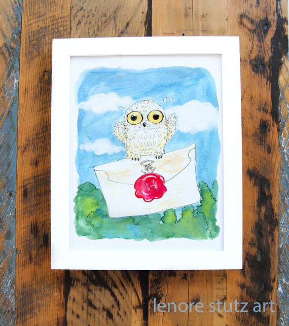 Harry Potter Nursery Art Little Hedwig's First Letter Etsy