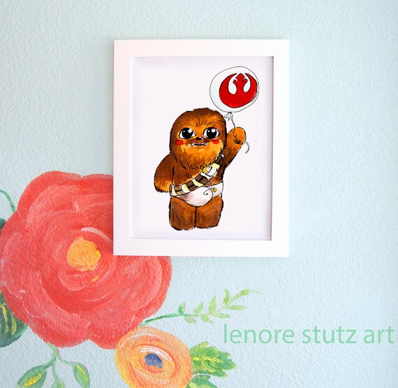 Star Wars Baby Baby Chewbacca Star Wars Nursery Art | Etsy