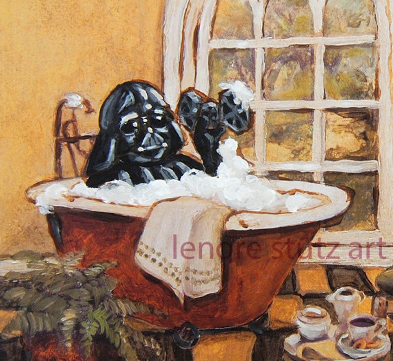 Star Wars Darth Vader Bath Time 12x12 Poster Star Wars Art Etsy